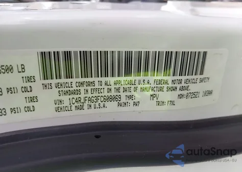 2015 Jeep Grand Cherokee Laredo из США, поврежденный, VIN 1C4RJFAG3FC608069